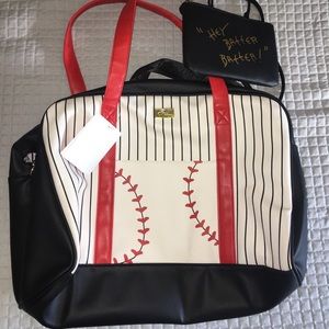 Betsey Johnson Baseball Weekender Duffle Bag